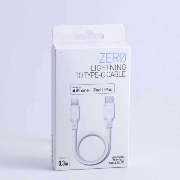 Momax Zero USB-C to Lightning Kablo 30cm – Beyaz