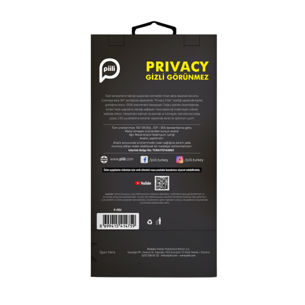 Piili iPhone Air Privacy Ekran Koruyucu