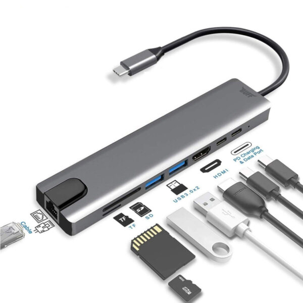 Buff Type C USB 8 in 1 Hub Çoklayıcı Adaptör