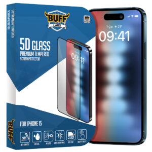 Buff iPhone 15 5D Ekran Koruyucu