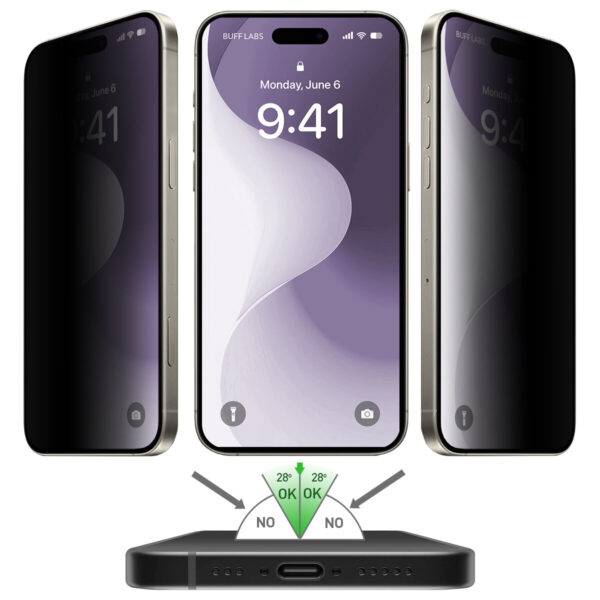 Buff iPhone 16 Plus Privacy EasyFit Ekran Koruyucu