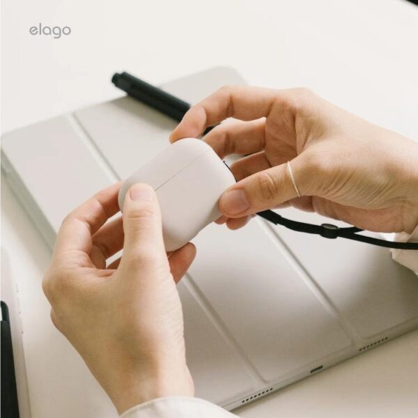 Elago Apple AirPods Pro 3 Liquid Hybrid Strap Kılıf – Siyah