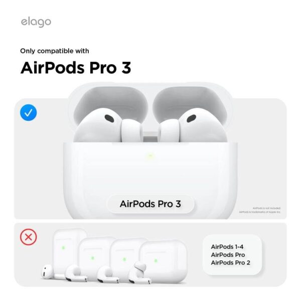 Elago Apple AirPods Pro 3 Liquid Hybrid Strap Kılıf – Siyah