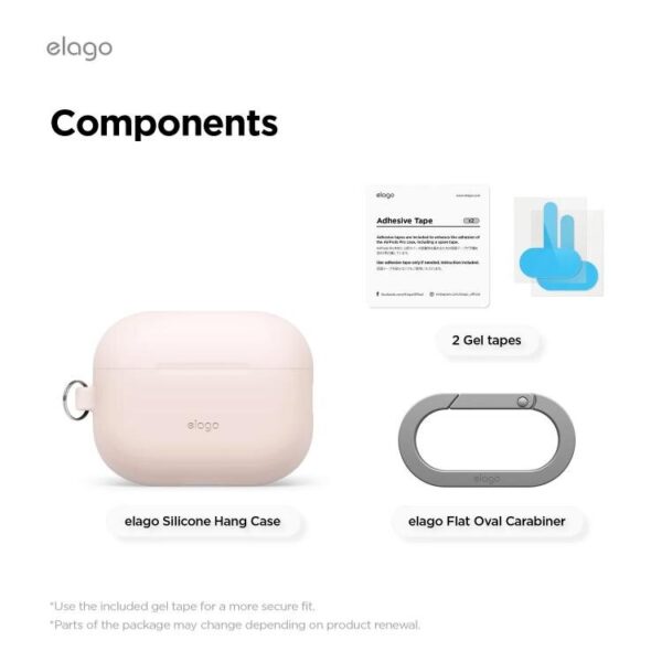 Elago Apple AirPods Pro 3 Silikon Hang Kılıf – Kum Pembesi