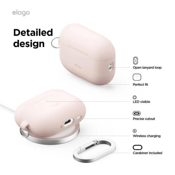 Elago Apple AirPods Pro 3 Silikon Hang Kılıf – Kum Pembesi