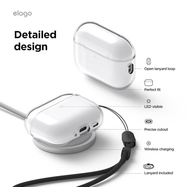 Elago AirPods Pro 3 Şeffaf Kayışlı Kılıf