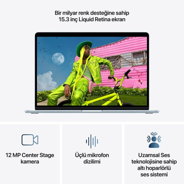 Apple MacBook Air 15 inç M5 Çip 10 Çekirdekli CPU 10 Çekirdekli GPU