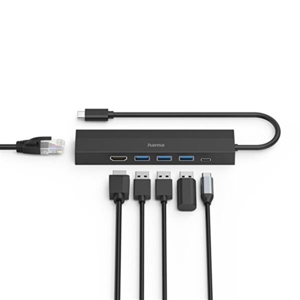 Hama USB-C Hub 6 Port 3x USB-A & USB-C & HDMI & LAN