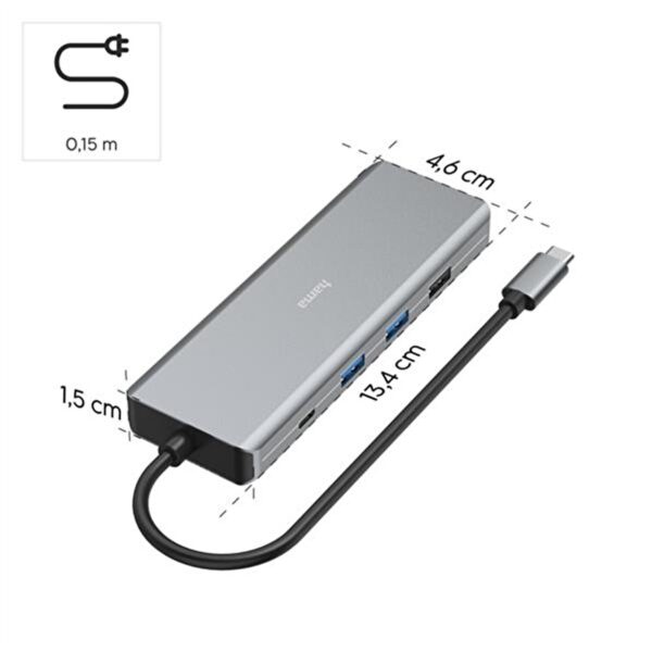 Hama USB-C Hub 9 Port 2x HDMI & USB-A & USB-C & LAN